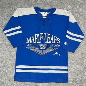 1992 STARTER Toronto Maple Leafs Lace-Up Hockey Sweatshirt NHL